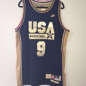 michael jordan usa jersey gold